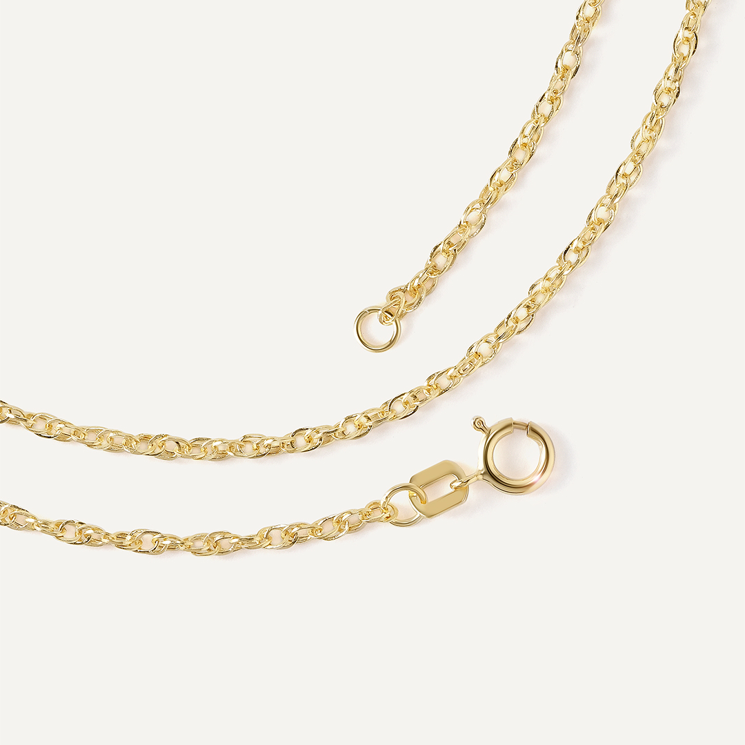 Цепь из желтого золота плетение "Веревка"