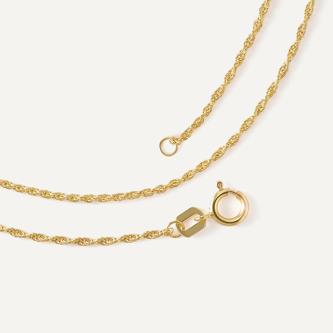 Цепь из желтого золота плетение "Веревка"