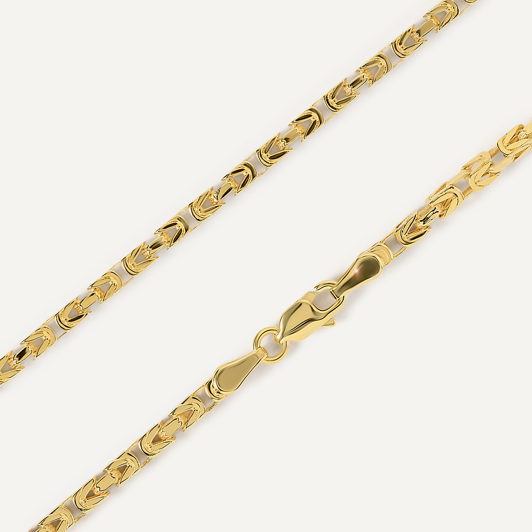 Цепь из желтого золота плетение "Лисий хвост"