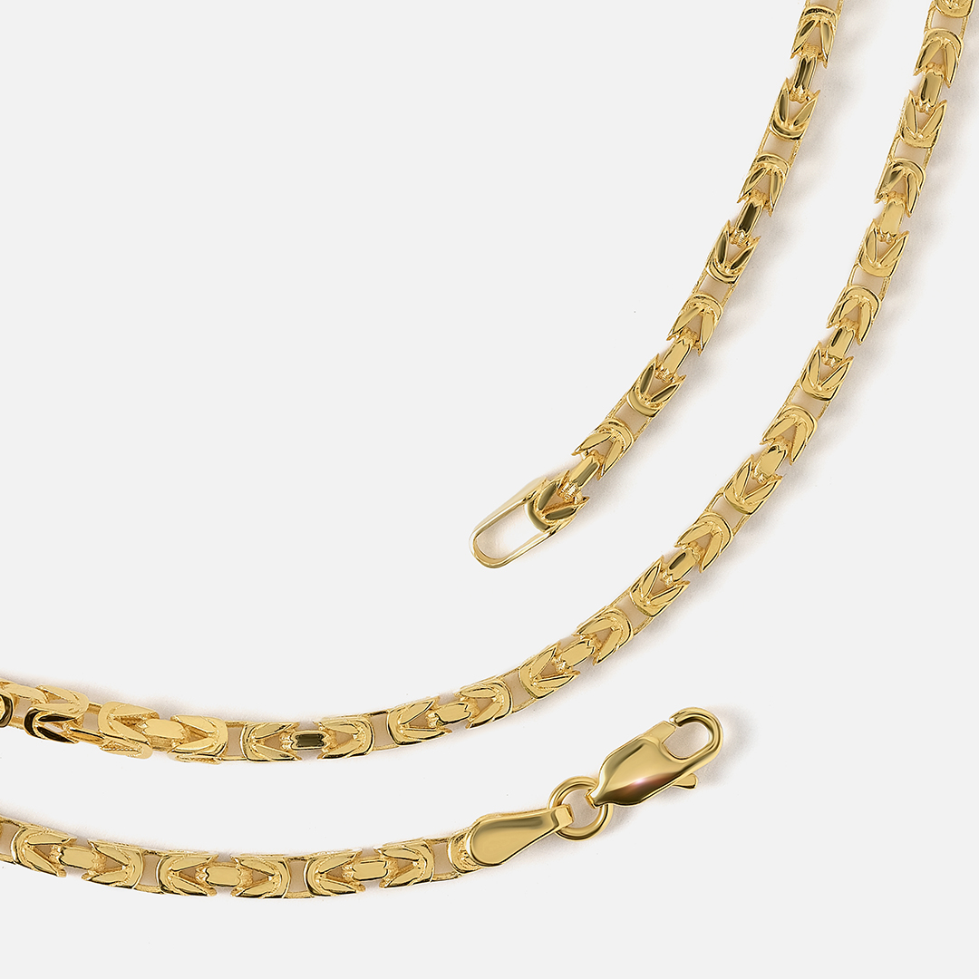 Цепь из желтого золота плетение "Лисий хвост"