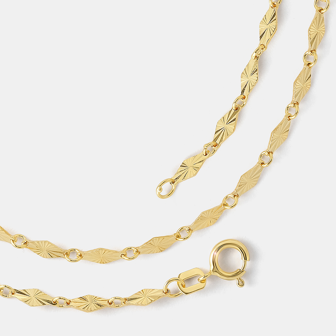 Цепь из желтого золота плетение "Фантазийное"