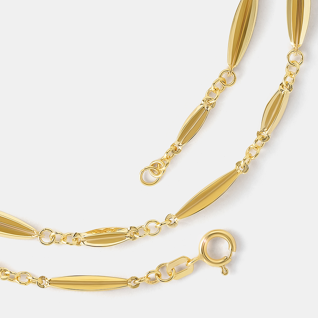 Цепь из желтого золота плетение "Фантазийное"