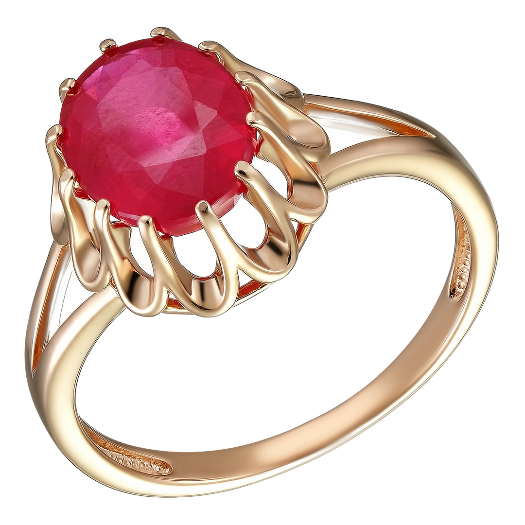 Серебряное кольцо 925 пробы; вставки 1 Рубин F/2 3,800;