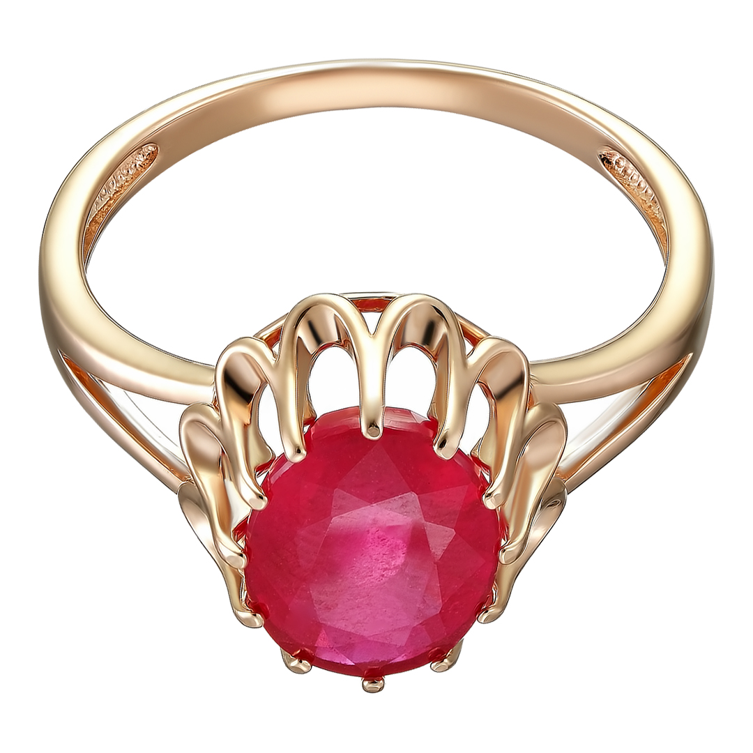 Серебряное кольцо 925 пробы; вставки 1 Рубин F/2 3,800;