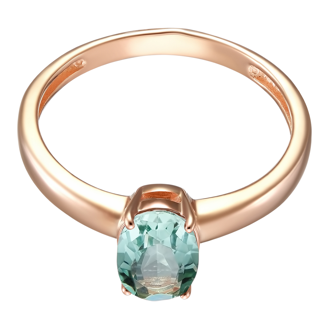 Серебряное кольцо 925 пробы; вставки 1 Празиолит;