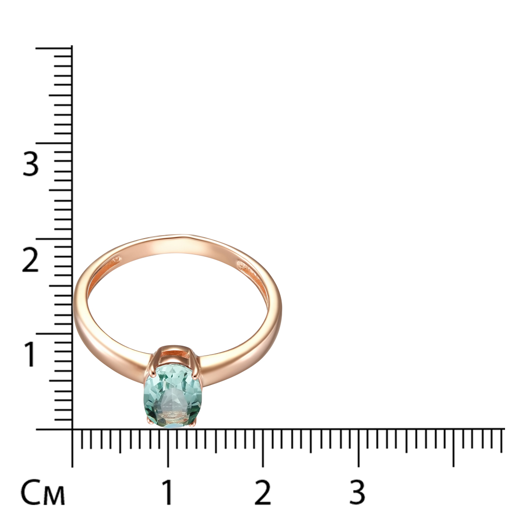 Серебряное кольцо 925 пробы; вставки 1 Празиолит;