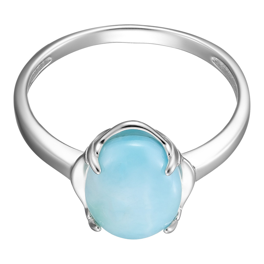 Серебряное кольцо 925 пробы; вставки 1 Ларимар;