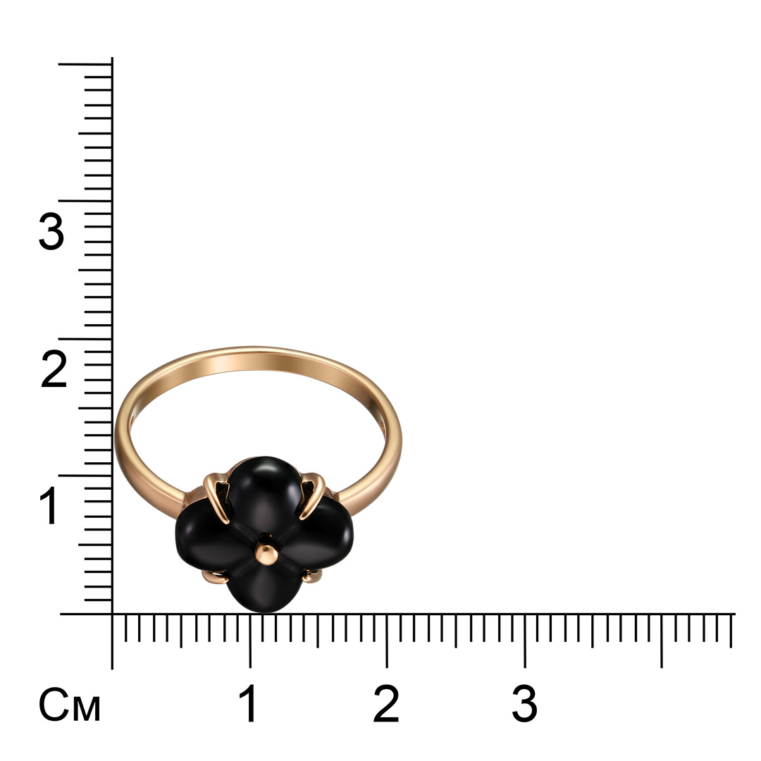 Серебряное кольцо 925 пробы; вставки 1 Оникс черный;
