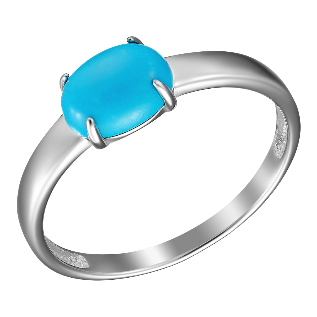Серебряное кольцо 925 пробы; вставки 1 Бирюза;