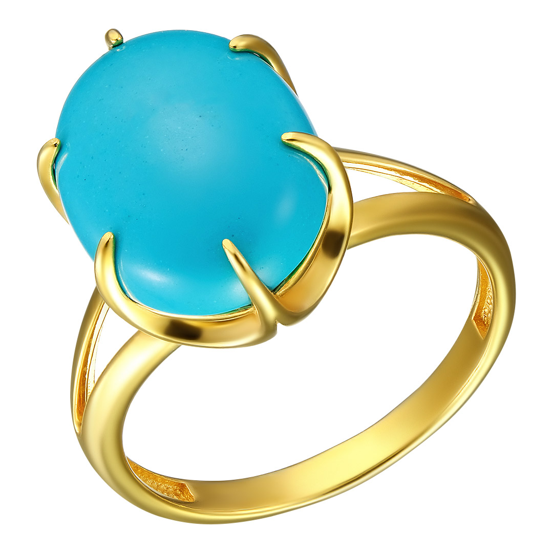 Серебряное кольцо 925 пробы; вставки 1 Бирюза;