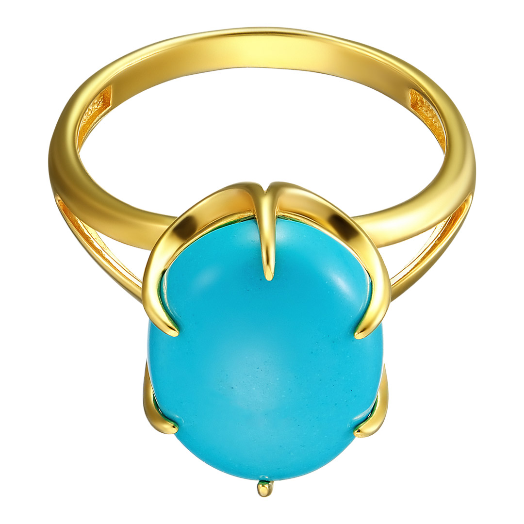 Серебряное кольцо 925 пробы; вставки 1 Бирюза;