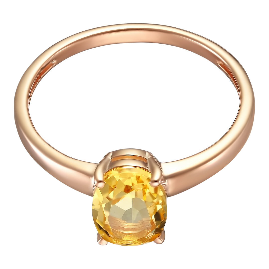 Серебряное кольцо с цитрином