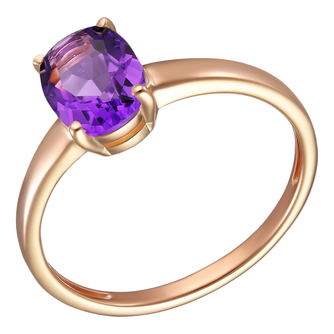 Серебряное кольцо 925 пробы; вставки 1 Аметист;