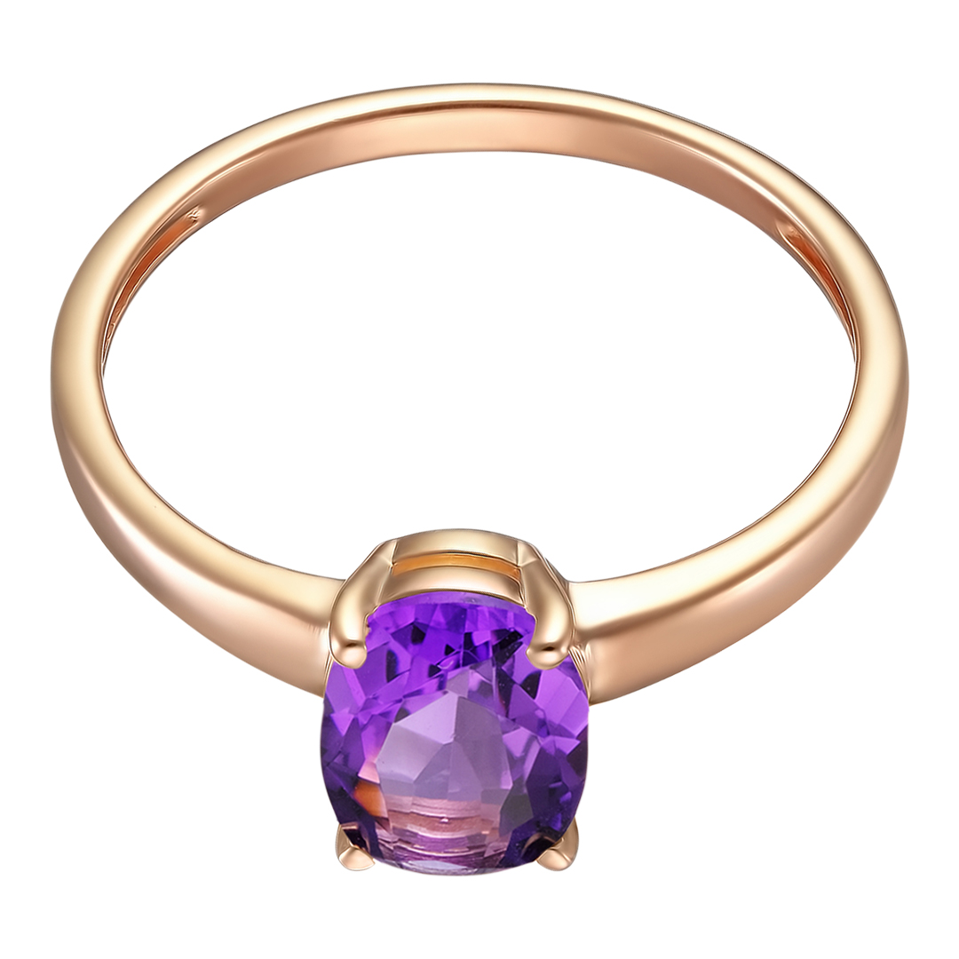 Серебряное кольцо 925 пробы; вставки 1 Аметист;