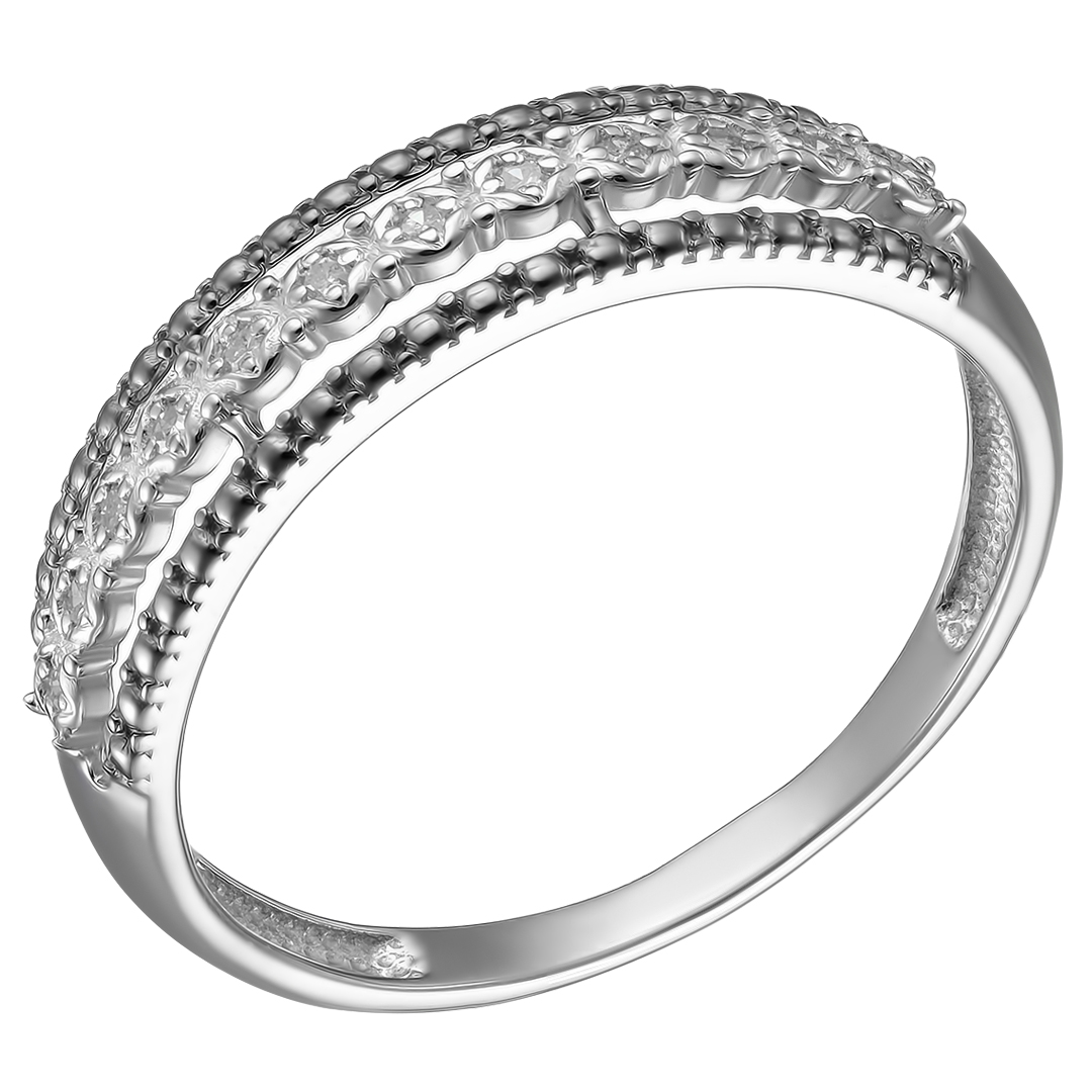 Серебряное кольцо с бриллиантами