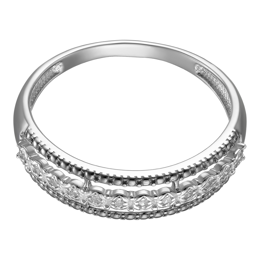 Серебряное кольцо с бриллиантами