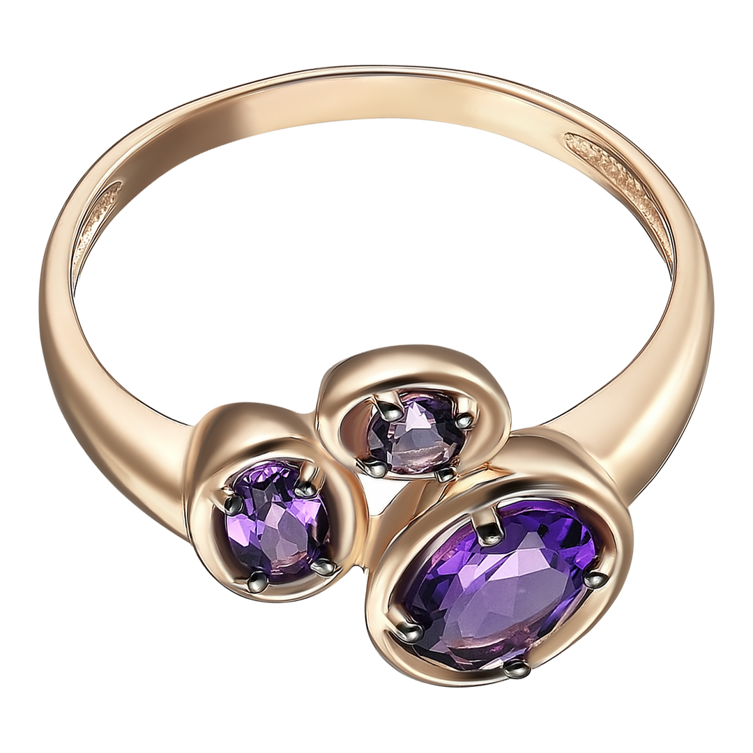 Серебряное кольцо с аметистами