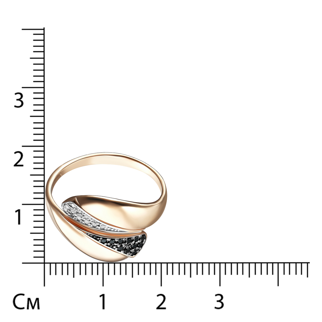 Серебряное кольцо 925 пробы; родий (бел., черн.); вставки 11 Бр.Кр-17 0,047 2/3; 11 Шпинель черн.;
