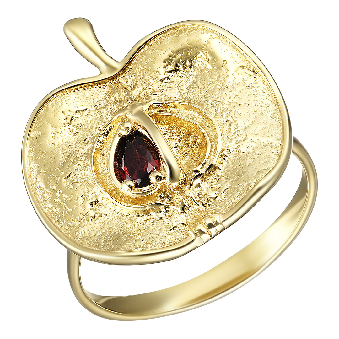 Серебряное кольцо 925 пробы; вставки 1 Гранат;