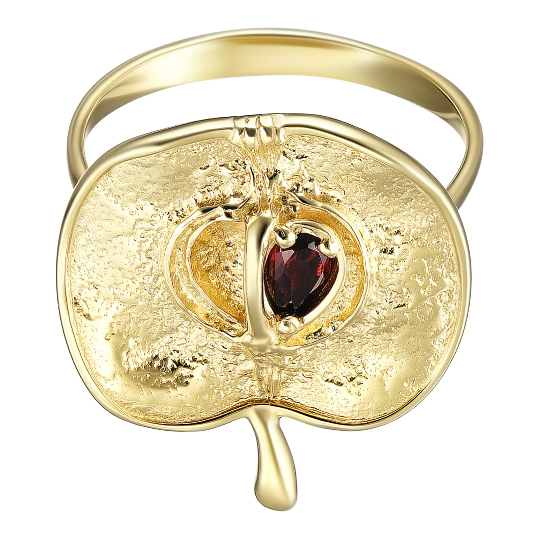 Серебряное кольцо 925 пробы; вставки 1 Гранат;
