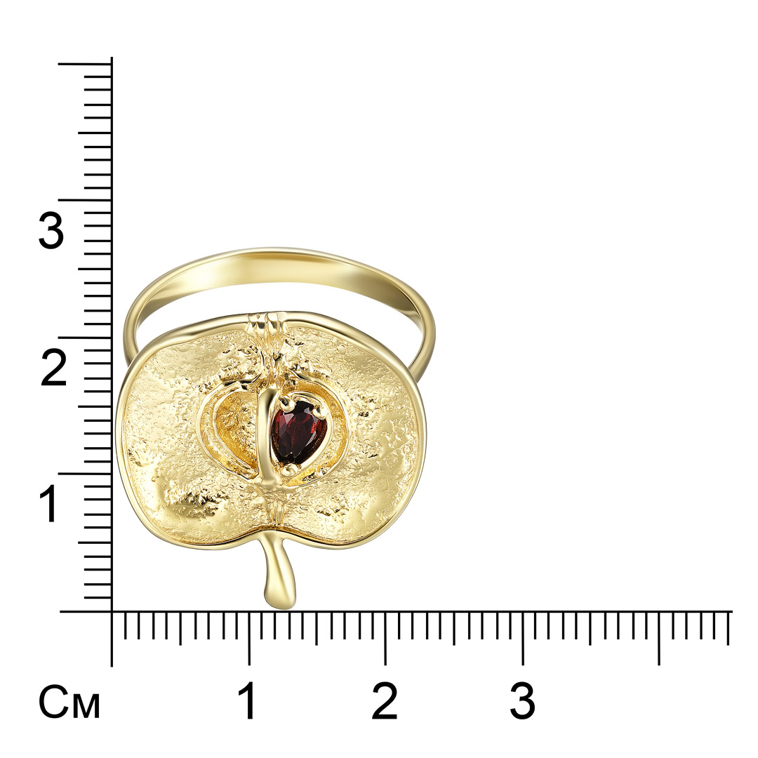 Серебряное кольцо 925 пробы; вставки 1 Гранат;