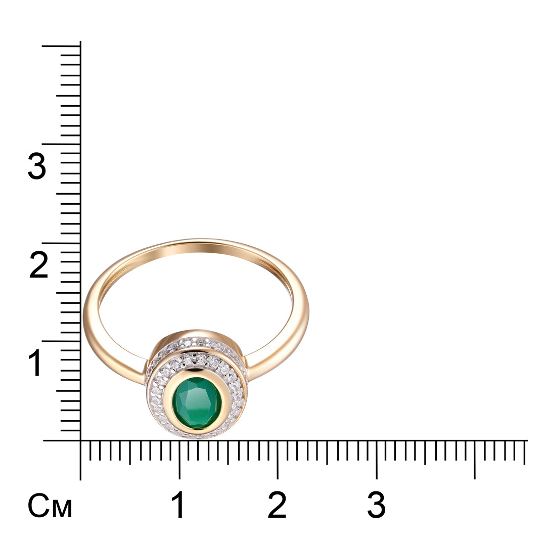 Серебряное кольцо 925 пробы; вставки 1 Агат; 48 Фианит бесцв.;