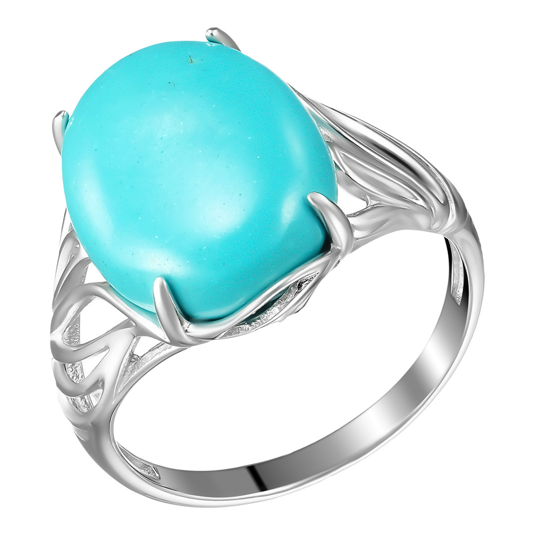 Серебряное кольцо 925 пробы; вставки 1 Бирюза;
