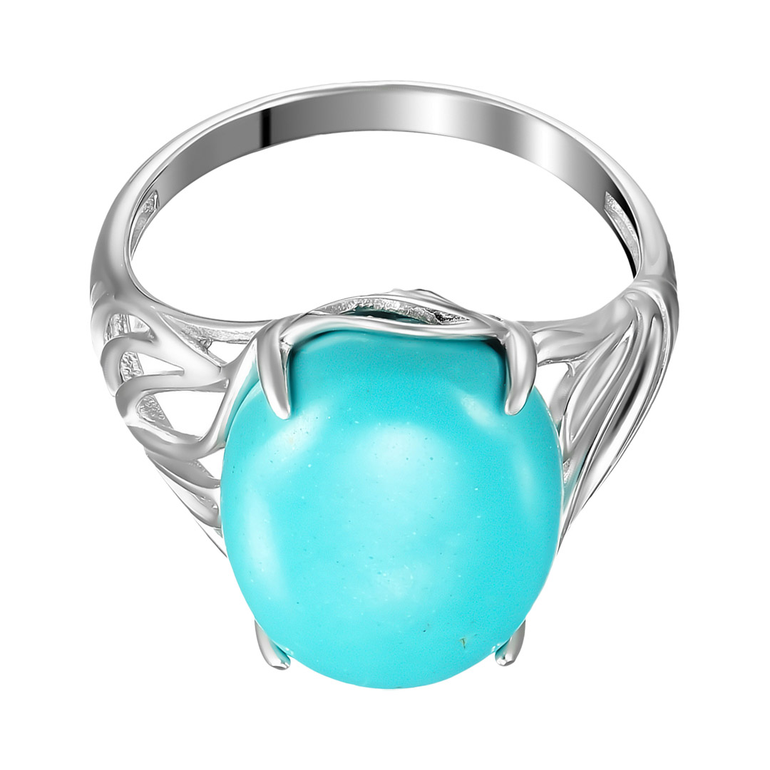 Серебряное кольцо 925 пробы; вставки 1 Бирюза;