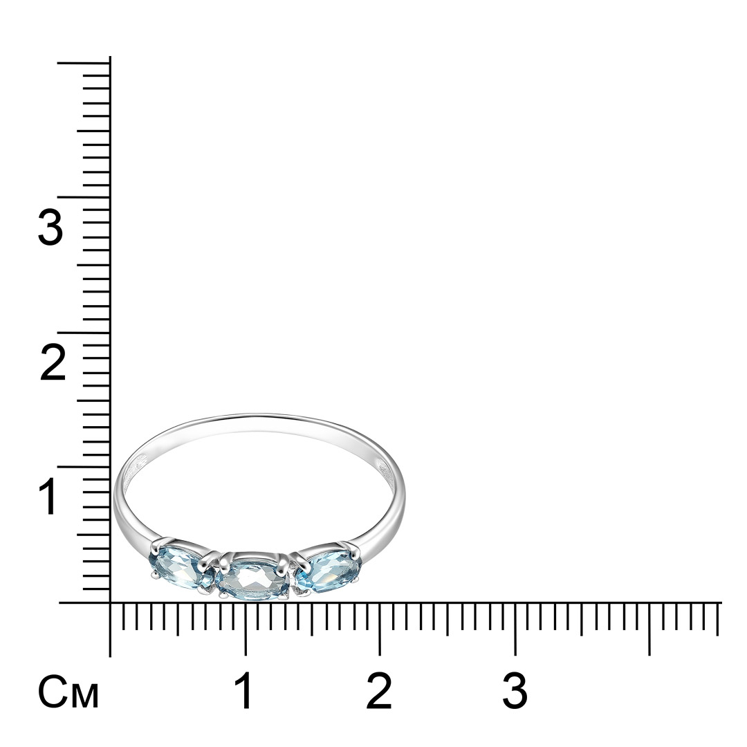 Кольцо из белого золота с топазами Лондон