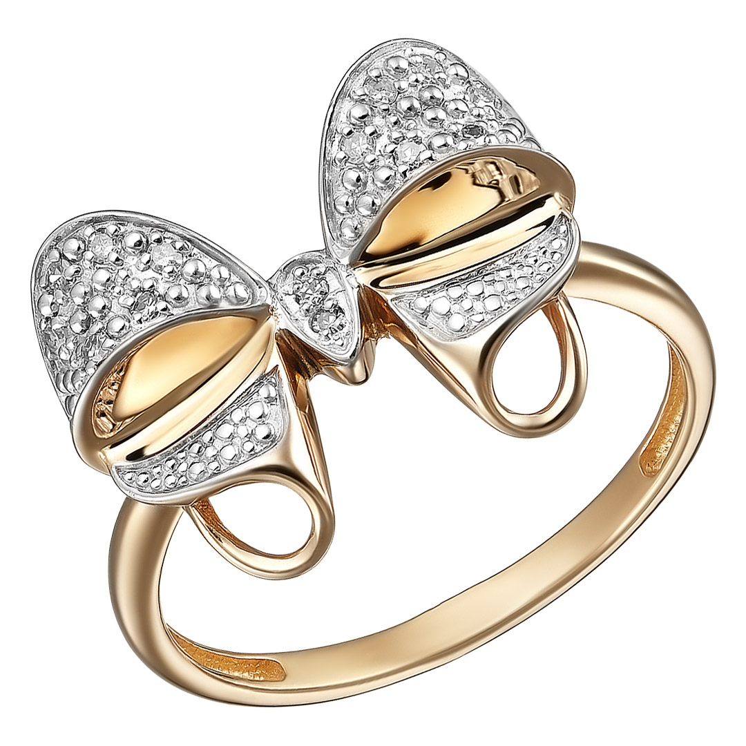 Серебряное кольцо 925 пробы; вставки 14 Бр.Кр-17 2/3А 0,076;