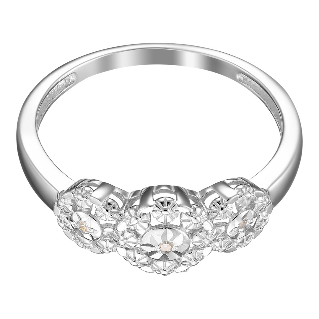 Серебряное кольцо с бриллиантами