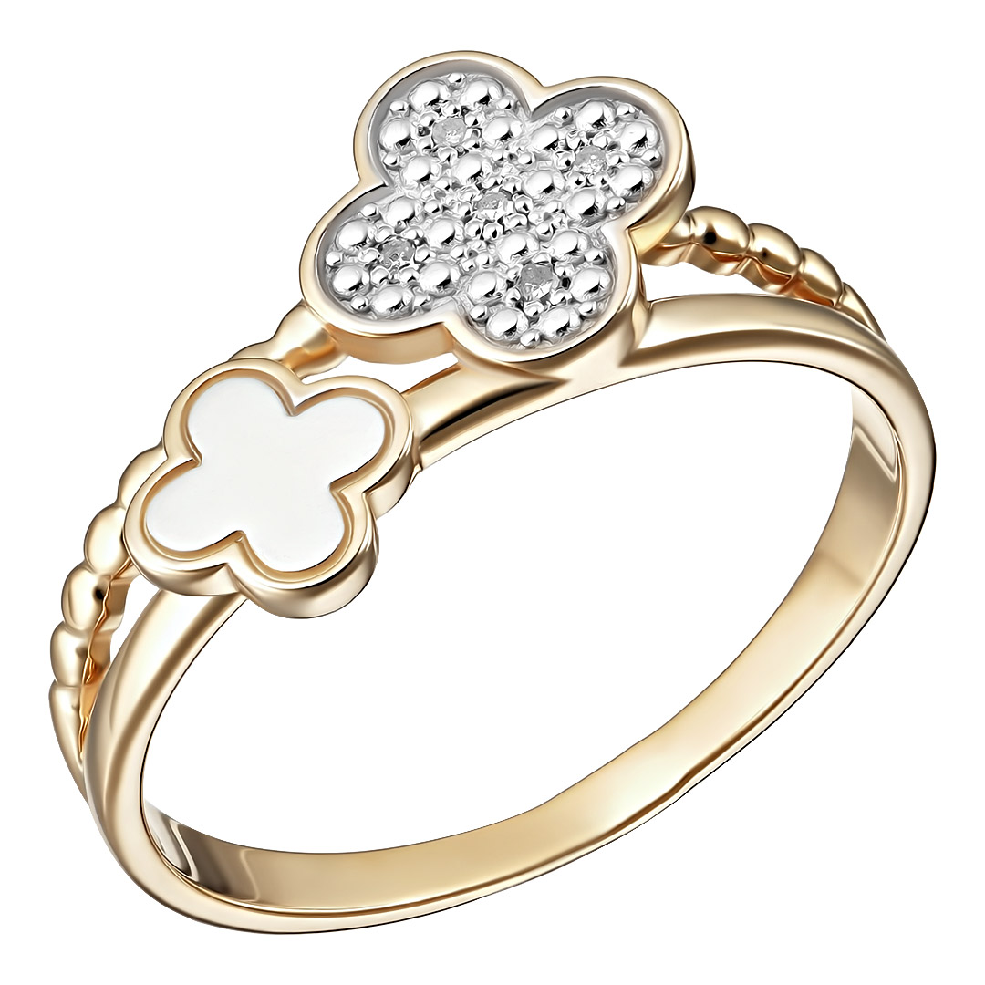 Серебряное кольцо 925 пробы; вставки 5 Бр.Кр-17 2/3А 0,028;