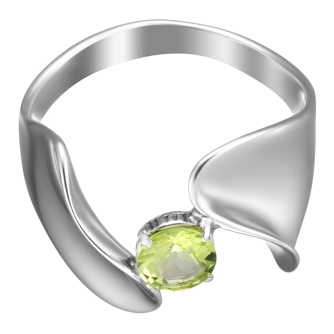 Серебряное кольцо с хризолитом