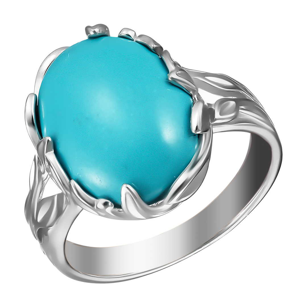 Серебряное кольцо 925 пробы; вставки 1 Бирюза;