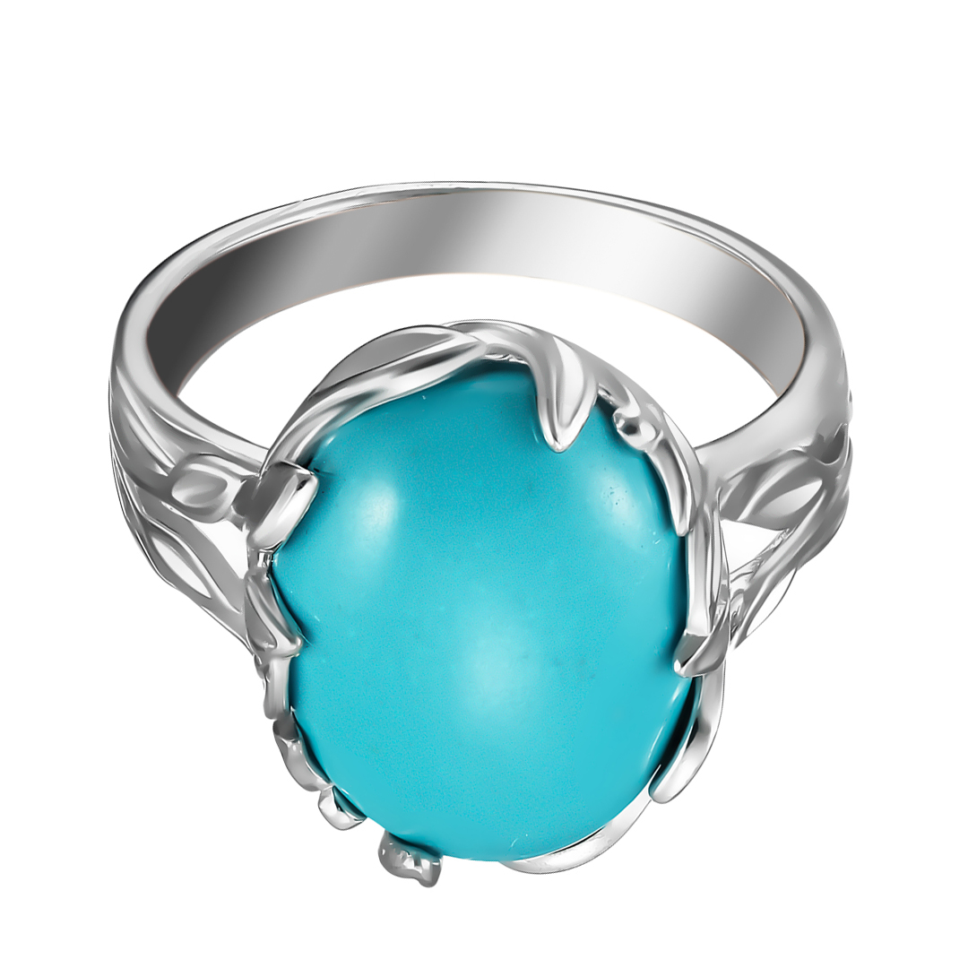 Серебряное кольцо 925 пробы; вставки 1 Бирюза;