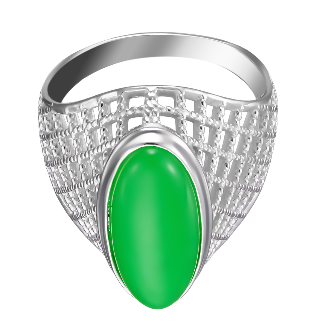 Серебряное кольцо 925 пробы; вставки 1 Хризопраз;