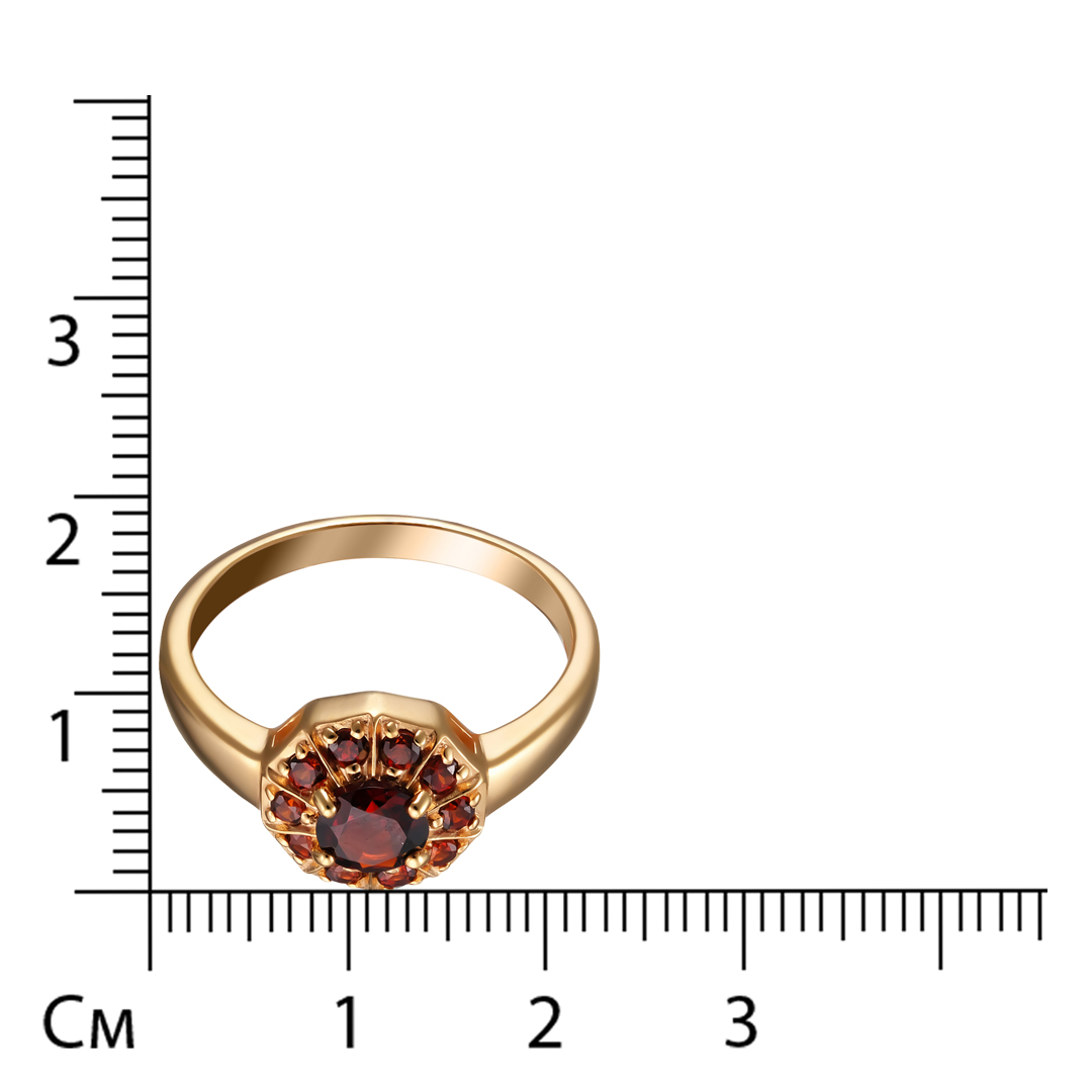 Серебряное кольцо 925 пробы; вставки 11 Гранат;