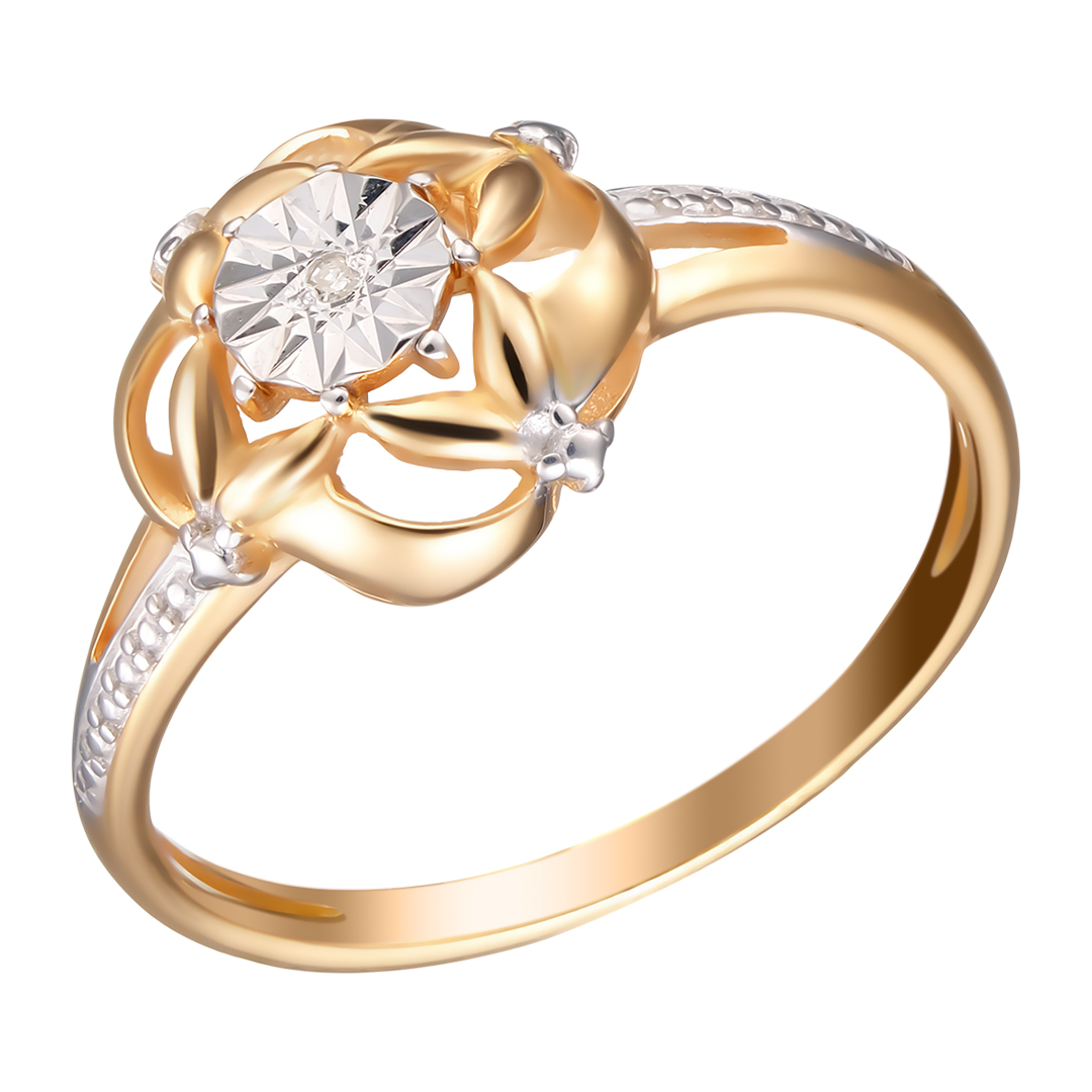 Серебряное кольцо с бриллиантом