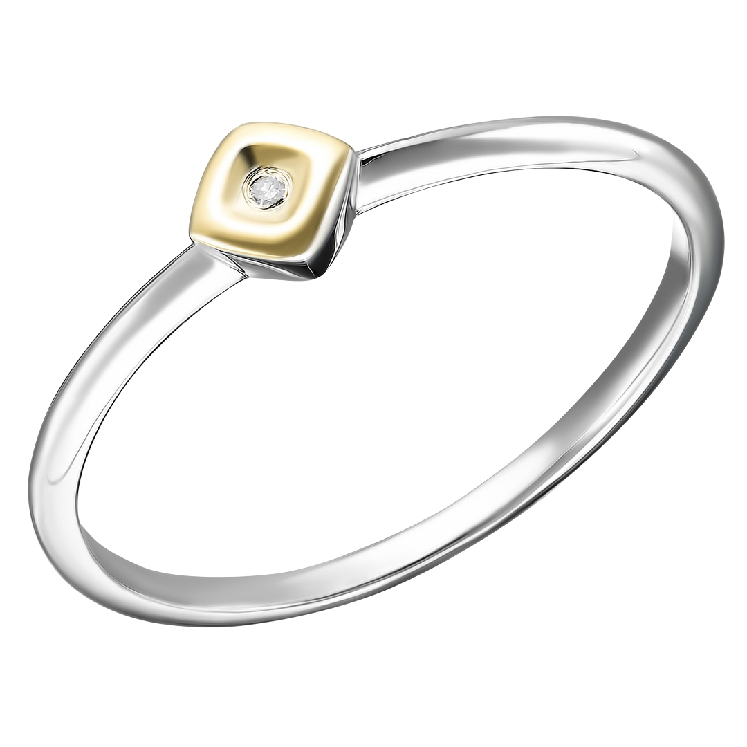 Серебряное кольцо 925 пробы; вставки 1 Бр.Кр-17 0,005 2/2Б