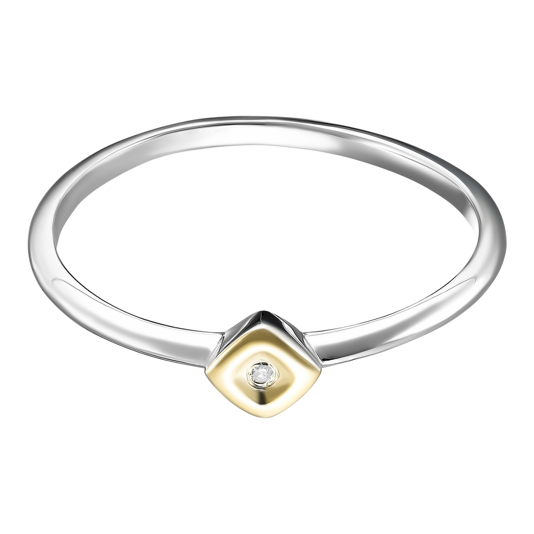 Серебряное кольцо 925 пробы; вставки 1 Бр.Кр-17 0,005 2/2Б
