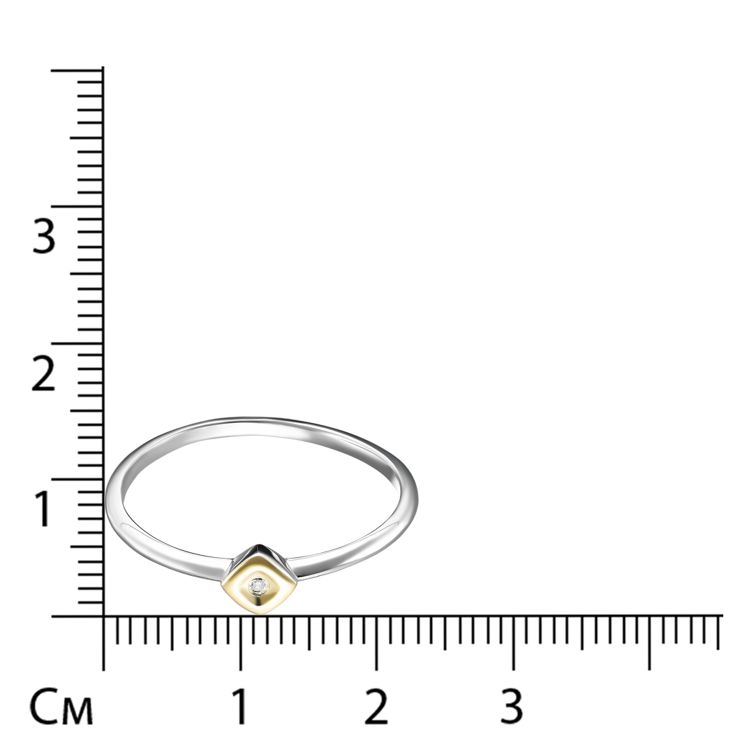 Серебряное кольцо 925 пробы; вставки 1 Бр.Кр-17 0,005 2/2Б
