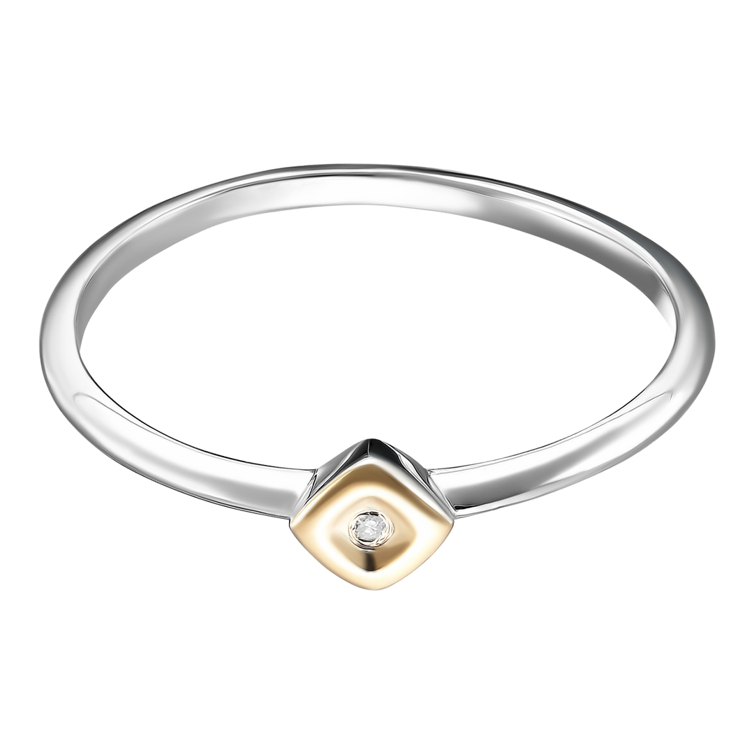 Серебряное кольцо 925 пробы; вставки 1 Бр.Кр-17 0,005 2/2Б