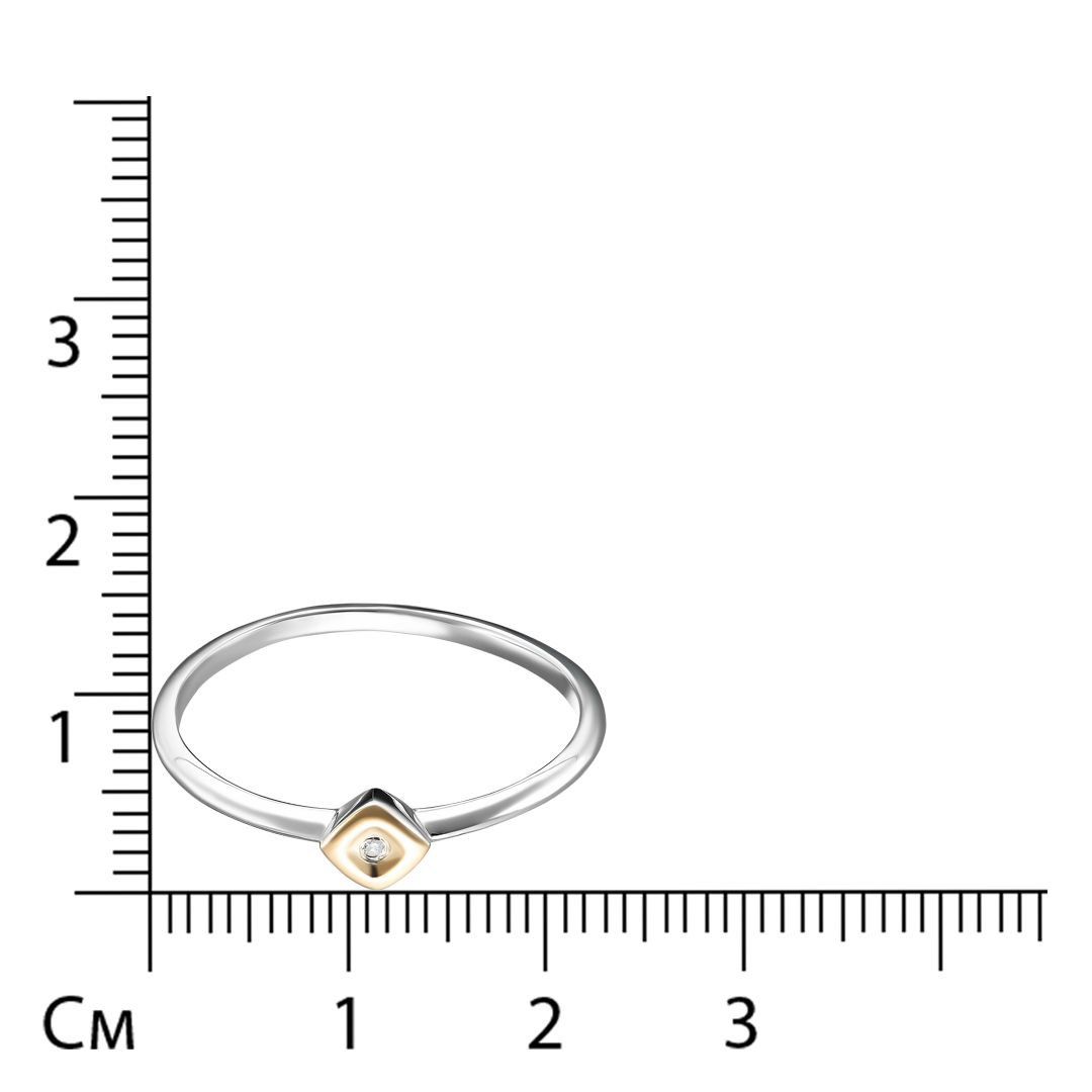 Серебряное кольцо 925 пробы; вставки 1 Бр.Кр-17 0,005 2/2Б
