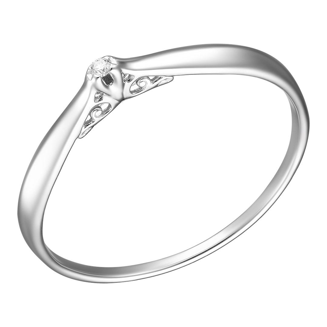Серебряное кольцо с бриллиантом