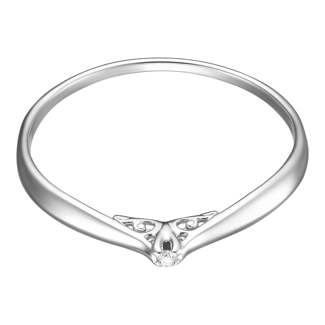 Серебряное кольцо с бриллиантом