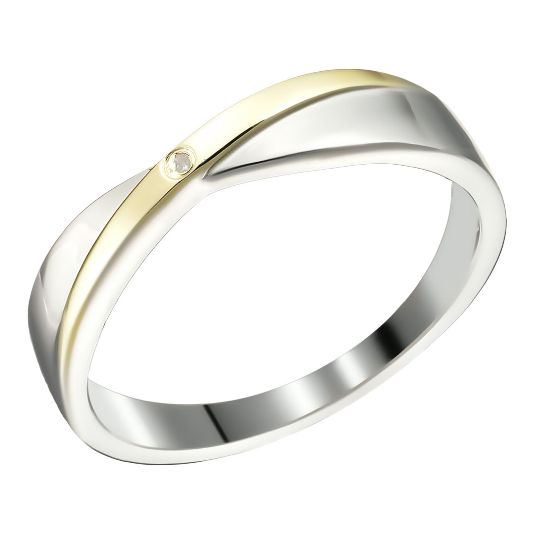 Серебряное кольцо 925 пробы; с эл.золочения; вставки 1 Бр.Кр-17 0,005 2/2Б;