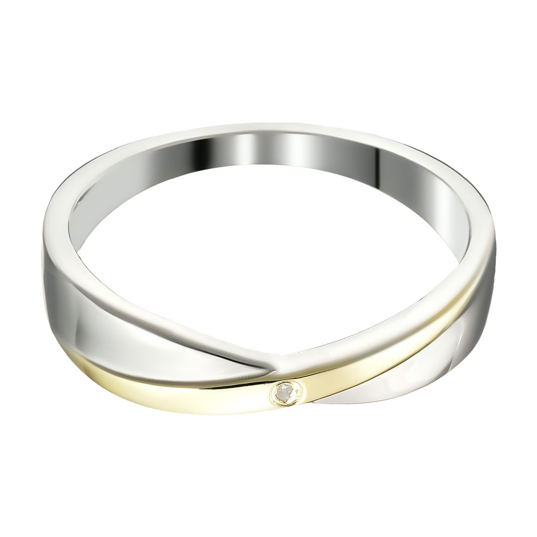 Серебряное кольцо 925 пробы; с эл.золочения; вставки 1 Бр.Кр-17 0,005 2/2Б;