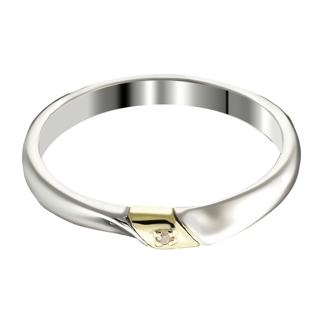 Серебряное кольцо 925 пробы; с эл.золочения; вставки 1 Бр.Кр-17 0,005 2/2Б;
