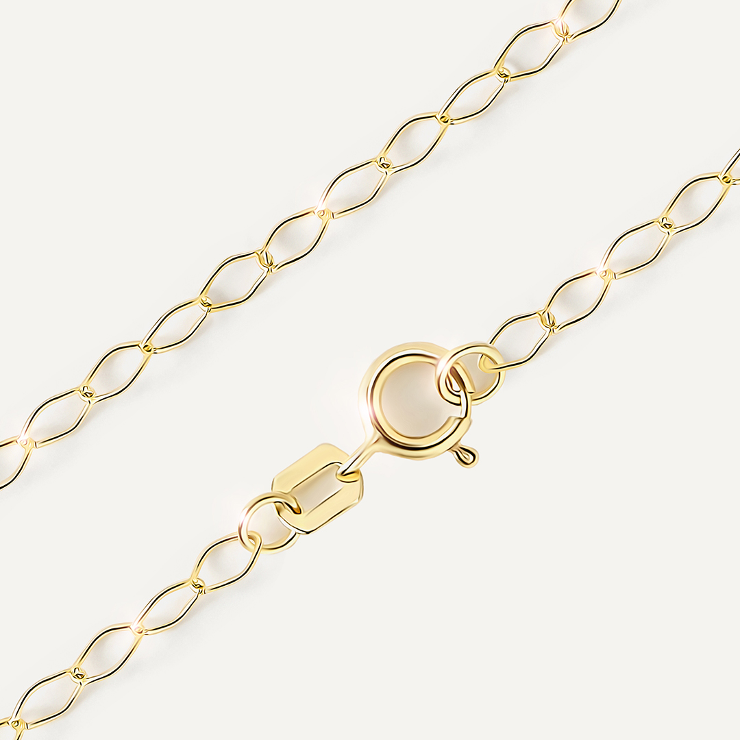 Цепь из желтого золота плетение "Ромб"