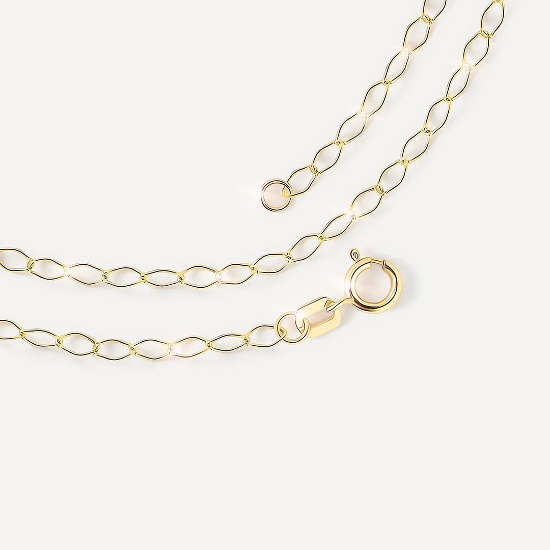 Цепь из желтого золота плетение "Ромб"